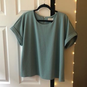 Mint green boxy fit top
